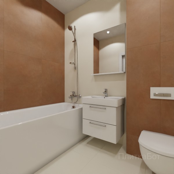 ALMA ceramica 2026, Спектор (беж), Контрастные стены вертикально, контраст у инсталляции №5