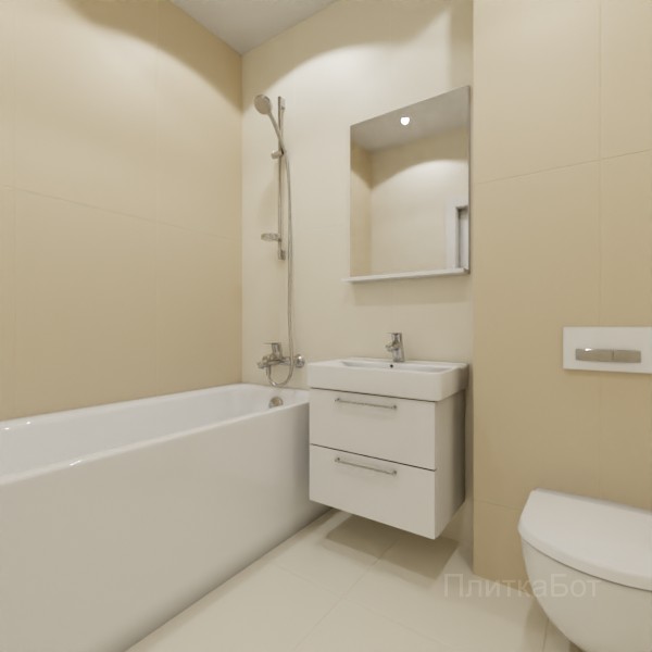ALMA ceramica 2026, Спектор (беж), Контрастные стены вертикально, контраст у инсталляции №9