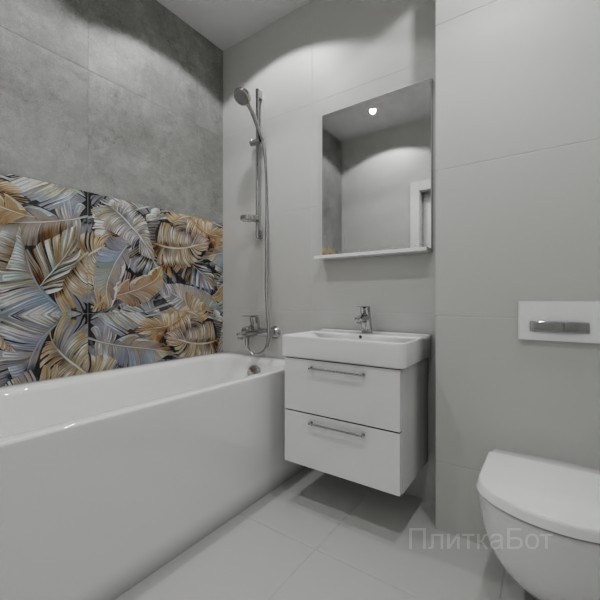 ALMA ceramica 2026, Спектор (сер), Два декора над ванной №1