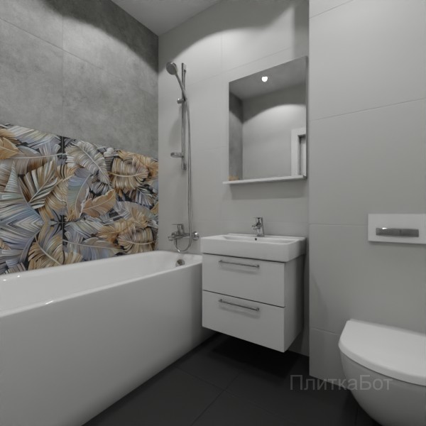 ALMA ceramica 2026, Спектор (сер), Два декора над ванной №2