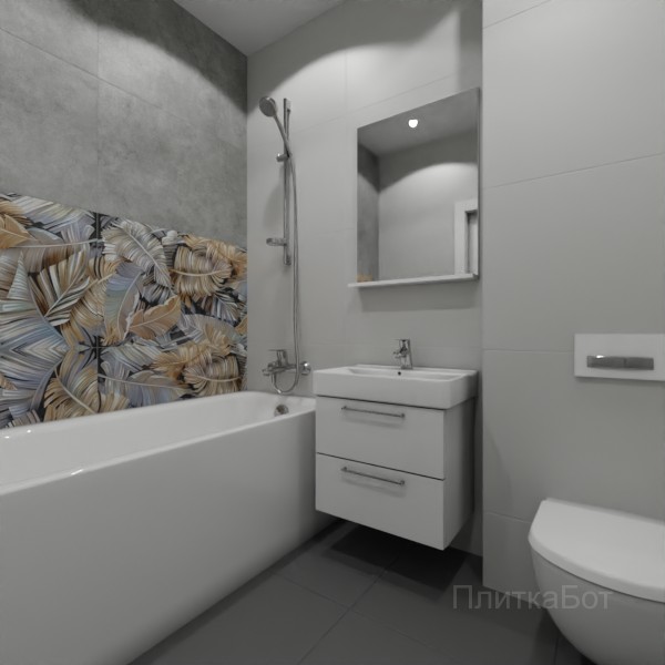 ALMA ceramica 2026, Спектор (сер), Два декора над ванной №3