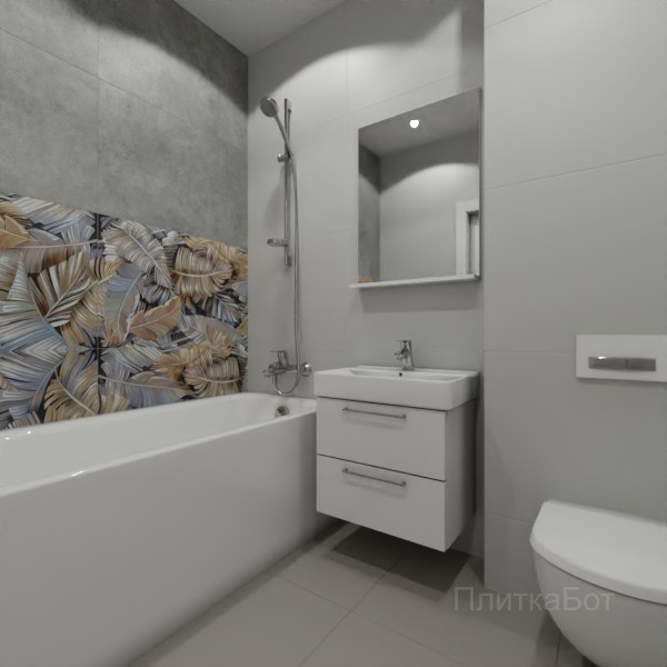 ALMA ceramica 2026, Спектор (сер), Два декора над ванной №4
