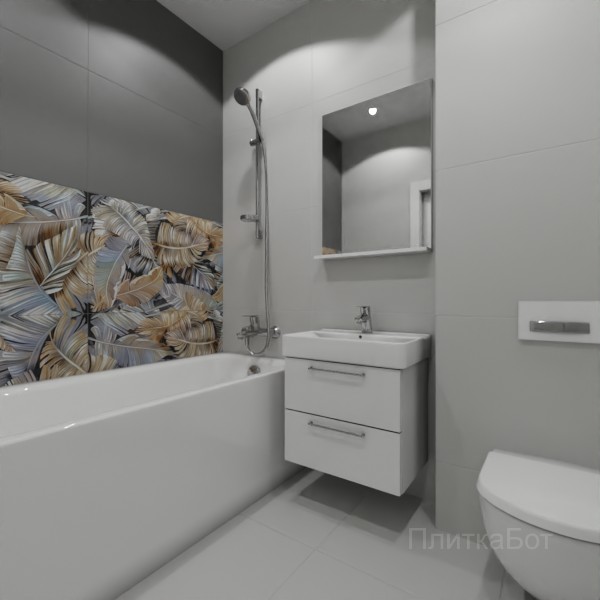 ALMA ceramica 2026, Спектор (сер), Два декора над ванной №5