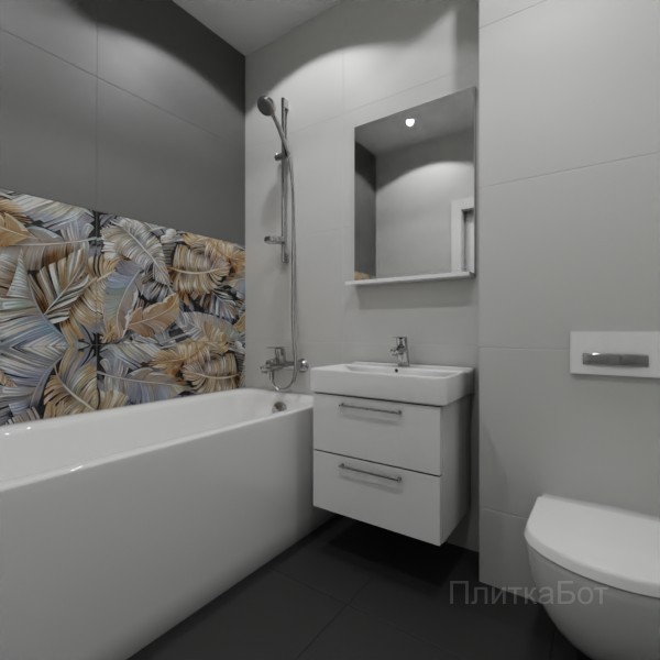 ALMA ceramica 2026, Спектор (сер), Два декора над ванной №6