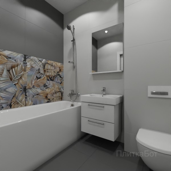 ALMA ceramica 2026, Спектор (сер), Два декора над ванной №7