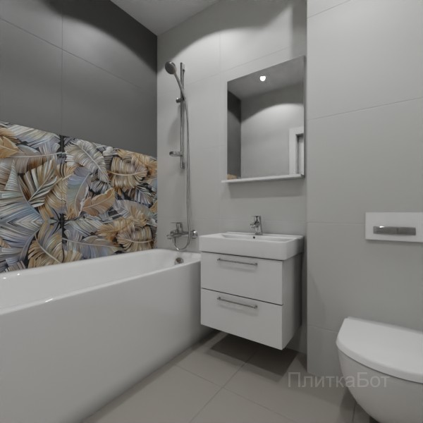 ALMA ceramica 2026, Спектор (сер), Два декора над ванной №8