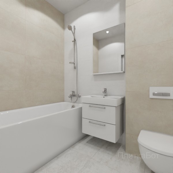 ALMA ceramica 2026, Тотем (беж), Контрастные стены, контраст у инсталляции №11