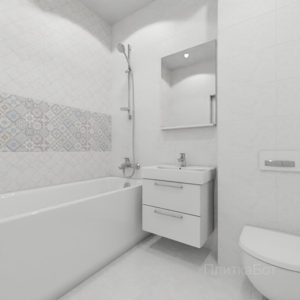 ALMA ceramica 2026, Тревис, Два декора над ванной №1