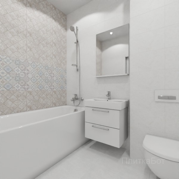 ALMA ceramica 2026, Тревис, Два декора над ванной №2
