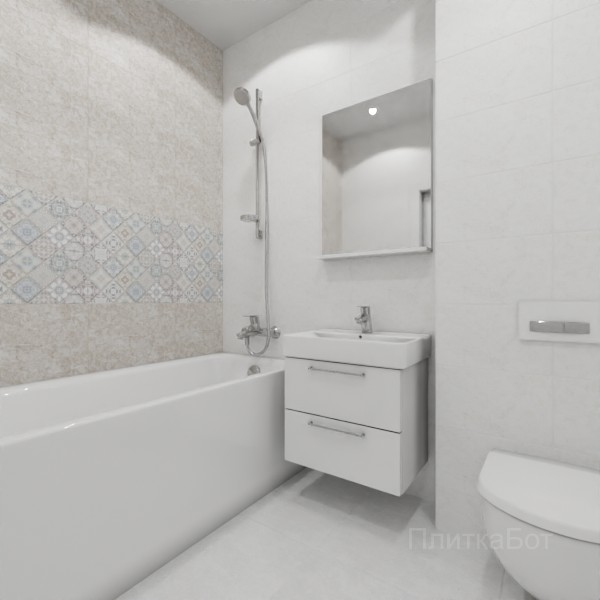ALMA ceramica 2026, Тревис, Два декора над ванной №3