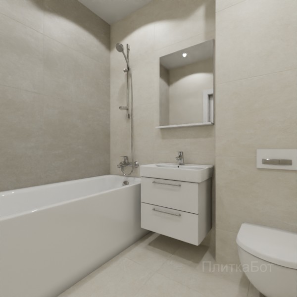 ALMA ceramica 2026, Юнион (беж), Контрастные стены №1
