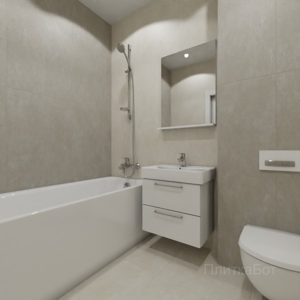 ALMA ceramica 2026, Юнион (беж), Контрастные стены вертикально, контраст у инсталляции №1