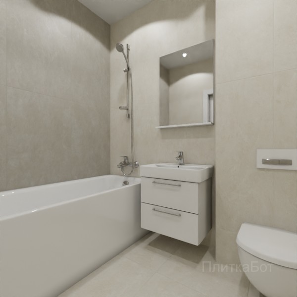 ALMA ceramica 2026, Юнион (беж), Контрастные стены вертикально №1