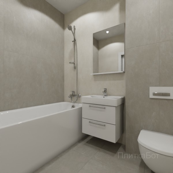 ALMA ceramica 2026, Юнион (беж), Контрастные стены вертикально, контраст у инсталляции №2