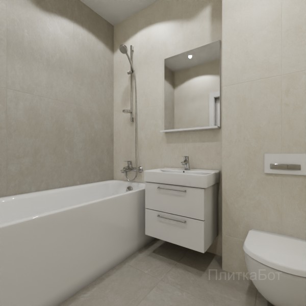 ALMA ceramica 2026, Юнион (беж), Контрастные стены вертикально №2