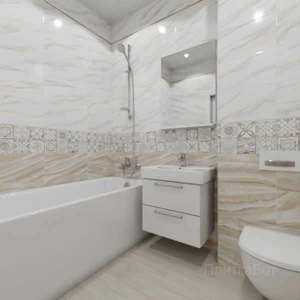 ALMA ceramica 2026, Варадеро, Низ-верх, декор и полоса, палубная
