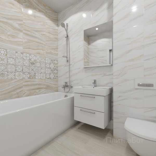 ALMA ceramica 2026, Варадеро, Два декора над ванной, палубная