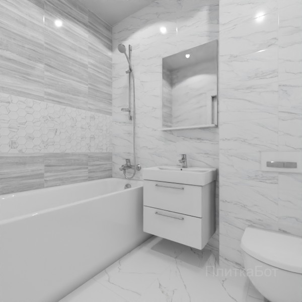 ALMA ceramica 2026, Вегас, Два декора над ванной №1