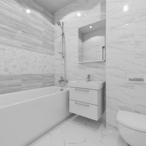 ALMA ceramica 2026, Вегас, Два декора над ванной №2