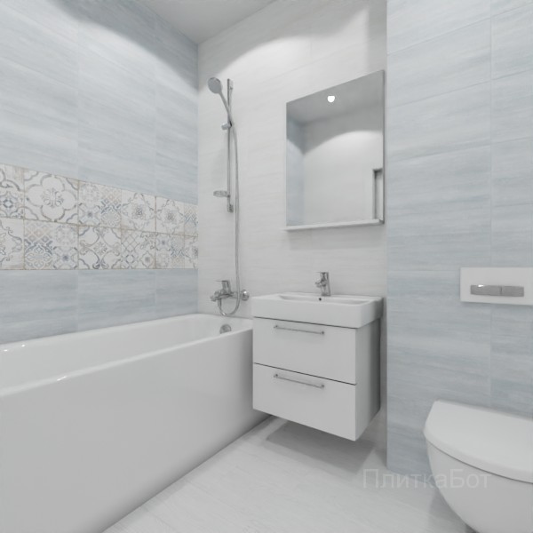 ALMA ceramica 2026, Венеция, Два декора над ванной, контраст у инсталляции, палубная