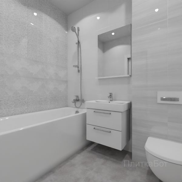 Cersanit, Grey Shades, Два декора над ванной № 2