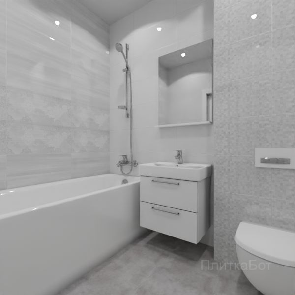Cersanit, Grey Shades, Два декора над ванной № 4
