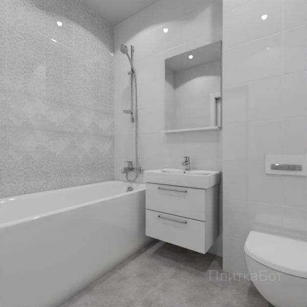 Cersanit, Grey Shades, Два декора над ванной № 3
