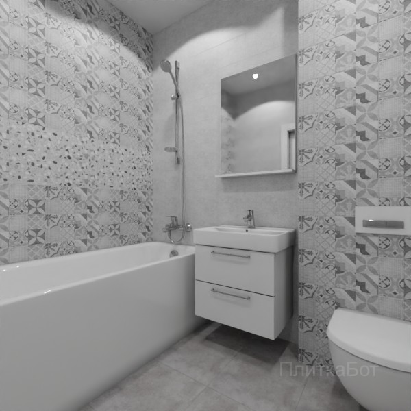 Cersanit, Terrazzo, Два декора над ванной № 1