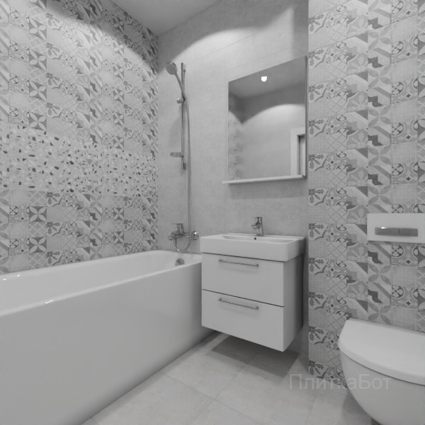 Cersanit, Terrazzo, Два декора над ванной № 2