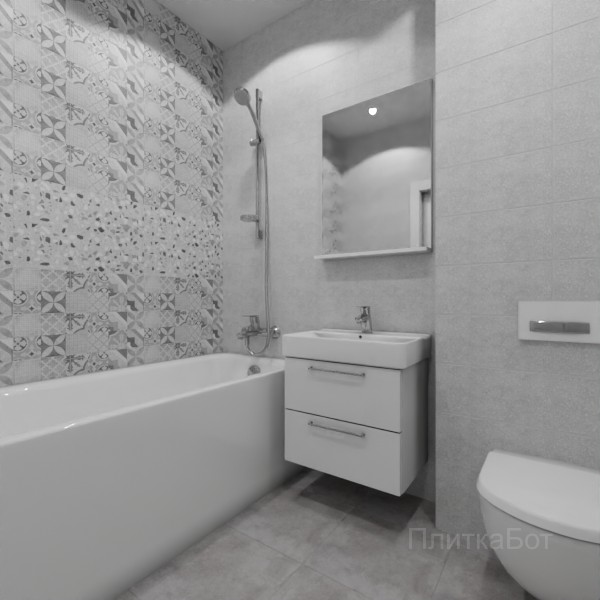 Cersanit, Terrazzo, Два декора над ванной № 3