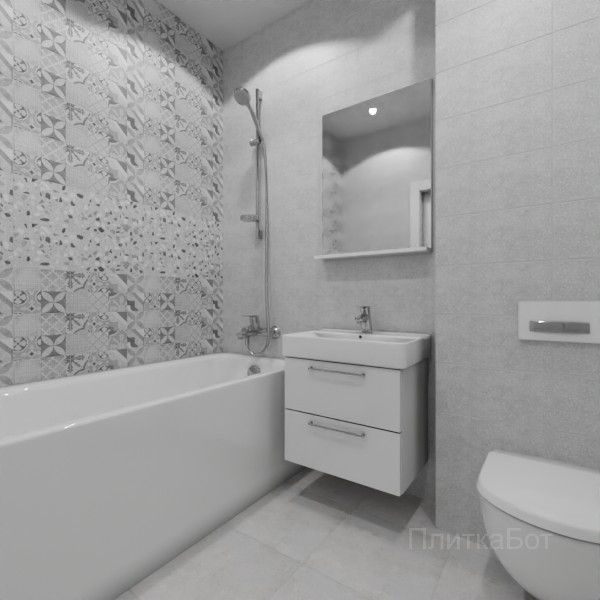 Cersanit, Terrazzo, Два декора над ванной № 4