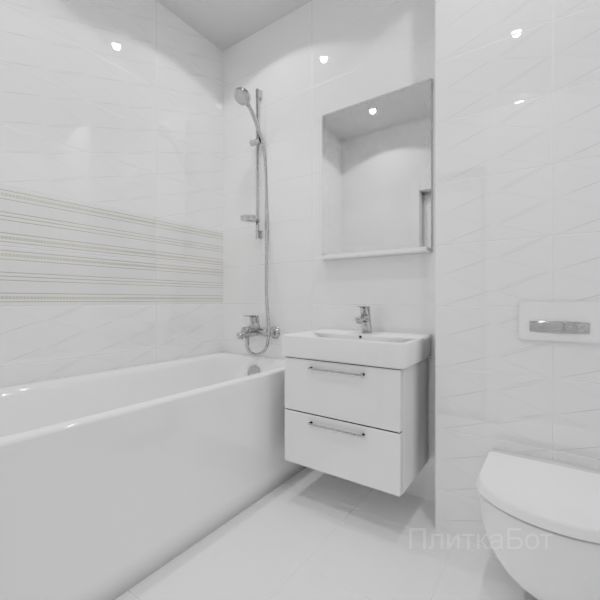 Cersanit, Vegas (серый), Два декора над ванной №15