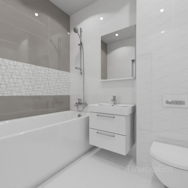Cersanit, Vegas (серый), Два декора над ванной №26