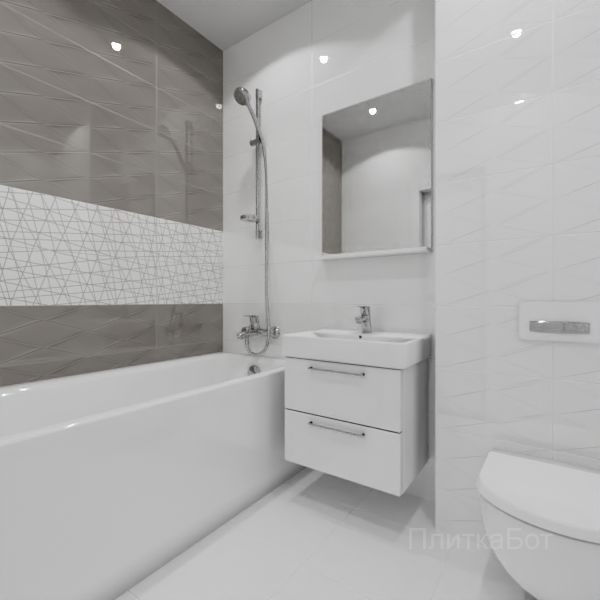 Cersanit, Vegas (серый), Два декора над ванной №50