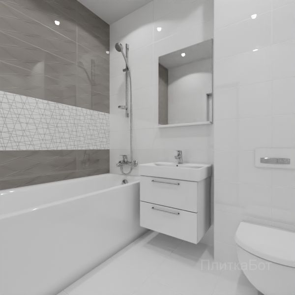 Cersanit, Vegas (серый), Два декора над ванной №56