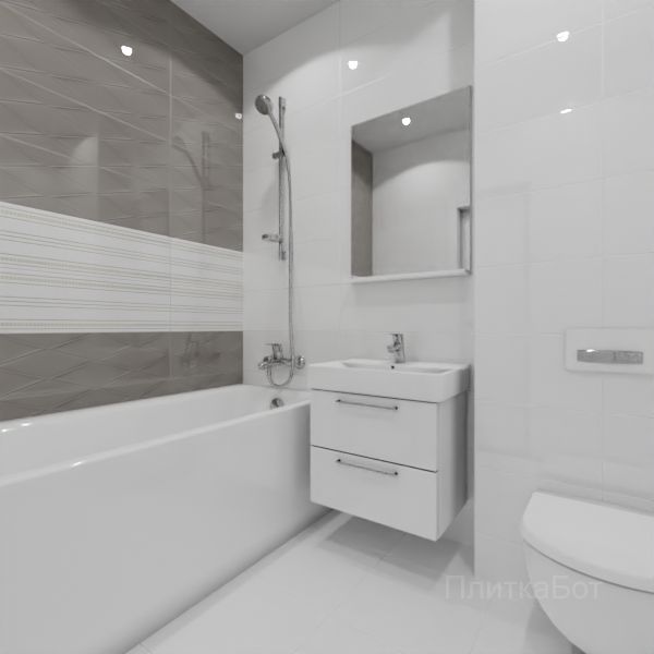 Cersanit, Vegas (серый), Два декора над ванной №64
