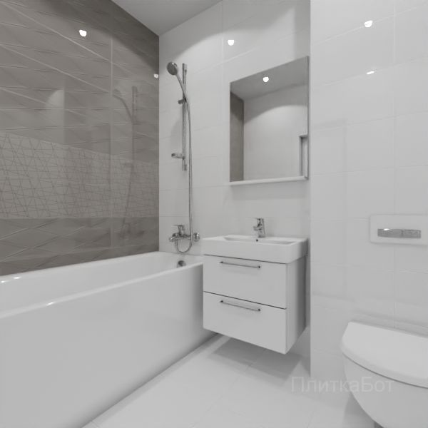 Cersanit, Vegas (серый), Два декора над ванной №72