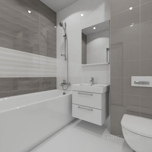 Cersanit, Vegas (серый), Два декора над ванной №60