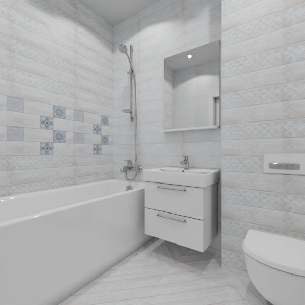 Global Tile, Avinion, Два декора над ванной
