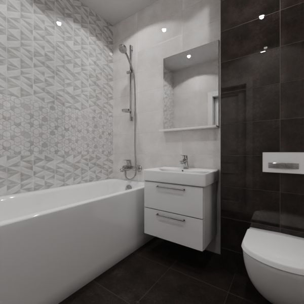 Global Tile, Nuar geometry, Два декора над ванной № 3