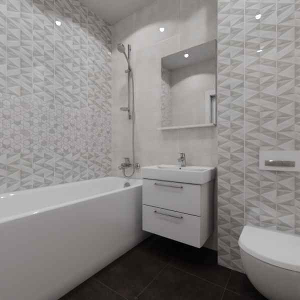 Global Tile, Nuar geometry, Два декора над ванной № 4