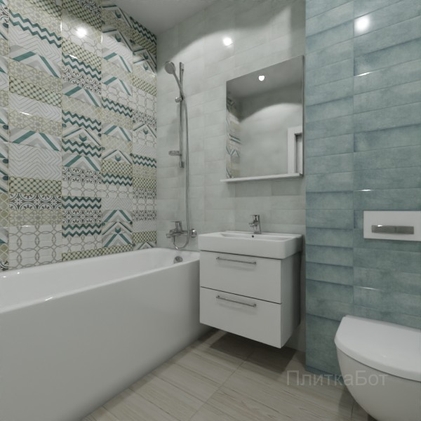 Gracia Ceramica, Antonetti (синий), Контрастные стены № 3