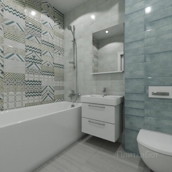 Gracia Ceramica, Antonetti (синий), Контрастные стены № 4