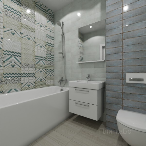 Gracia Ceramica, Antonetti (синий), Контрастные стены № 5