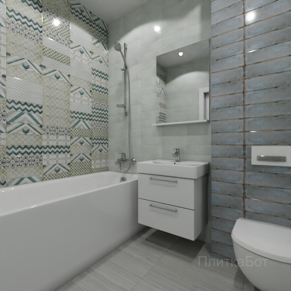 Gracia Ceramica, Antonetti (синий), Контрастные стены № 6