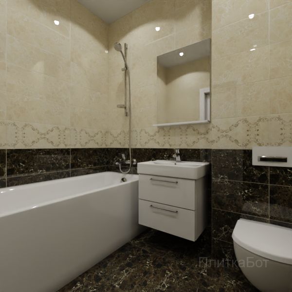 Gracia Ceramica, Bohemia (коричневый), Низ-верх и декор