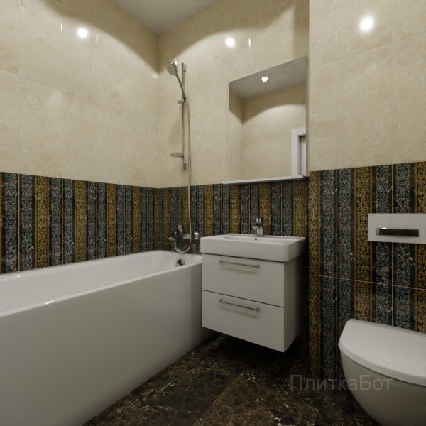 Gracia Ceramica, Bohemia (коричневый), Панель и основаня плитка № 1