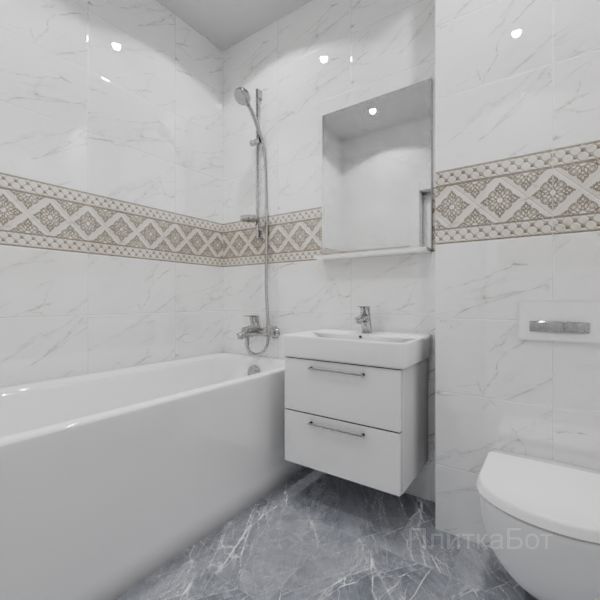 Gracia Ceramica, Elegance (серый), Декор по центру
