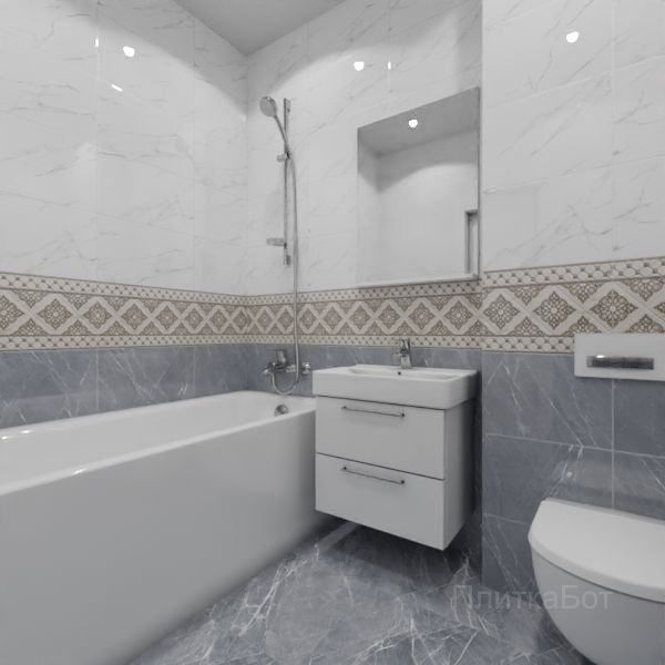 Gracia Ceramica, Elegance (серый), Низ-верх и декор № 1
