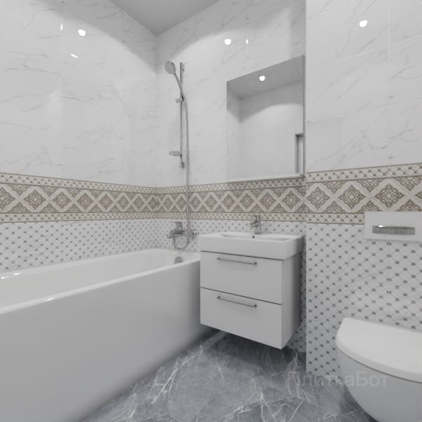 Gracia Ceramica, Elegance (серый), Низ-верх и декор № 2